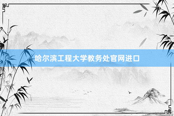 哈尔滨工程大学教务处官网进口